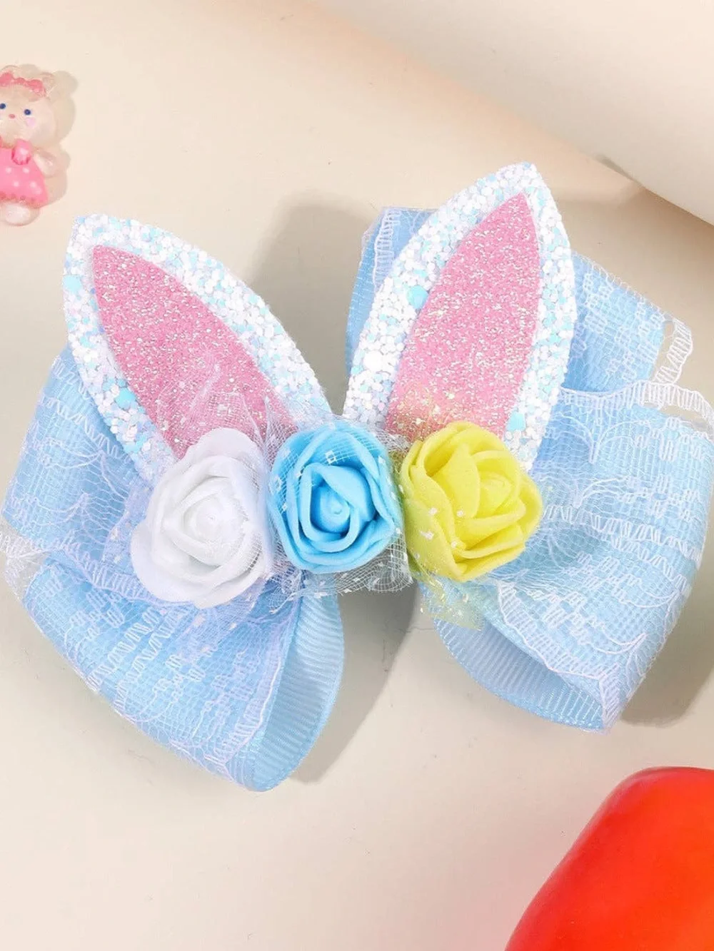 Pastel Bunny Ear Flower Hair Bows by Cheeky Plum